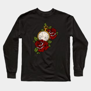 Roses, Clock Long Sleeve T-Shirt